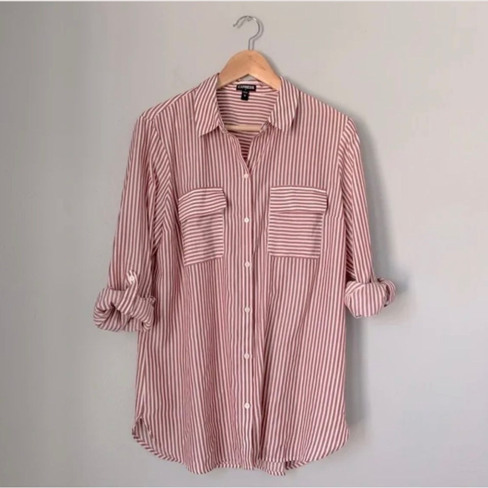 Express Long Sleeve Striped Portofino Blouse